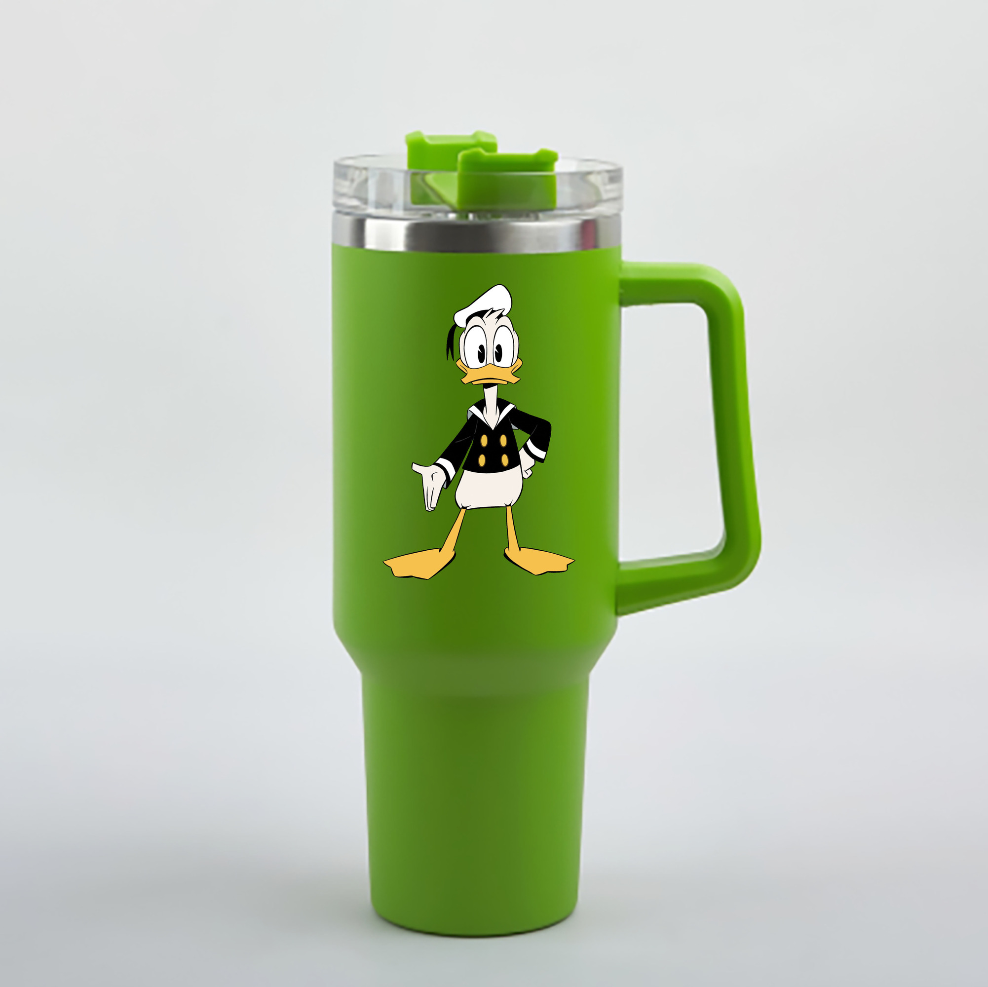 （画像用） ミッキーマウス Mickey Mouse 1200mL車用タンブラー - クリスタルステッカー（プラスチックストロー付き）